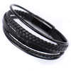 Bransoletka męska STAL SZLACHETNA 316L SKÓRA