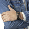 Bransoletka męska  STAL SZLACHETNA 316L SKÓRA