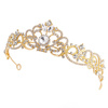DIADEM ŚLUBNY KORONA kryształy ZŁOTA tiara ŚLUB