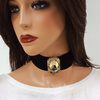 Choker NASZYJNIK aksamitny złoty