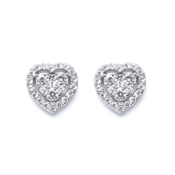 Kolczyki damskie ŚLUB serduszka SZTYFTY
