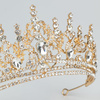 DIADEM Korona Tiara MISS GLOW ŚLUBNY ZŁOTY cyrkonie KRYSZTAŁY