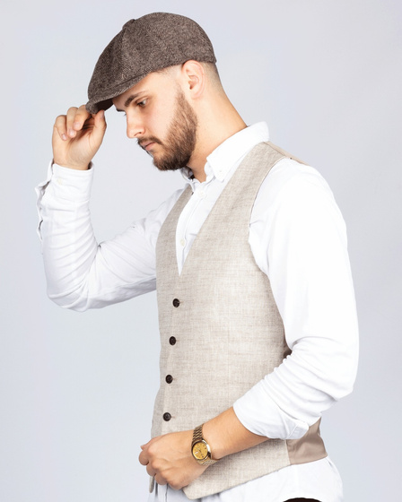 KASZKIET Męski Alessio Stylowy Elegancki NEWSBOY CAP Jesień Zima RETRO