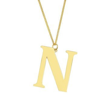 NASZYJNIK damski POZŁACANY 24k litera N duża