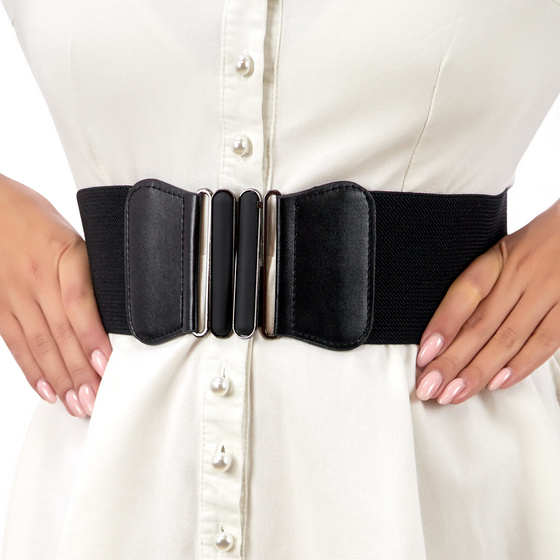 PASEK ELASTYCZNY gumowy PAS szeroki DAMSKI klamra