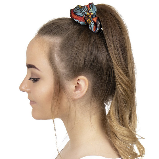 GUMKA DO WŁOSÓW niebieska SCRUNCHIES wzór FROTKA