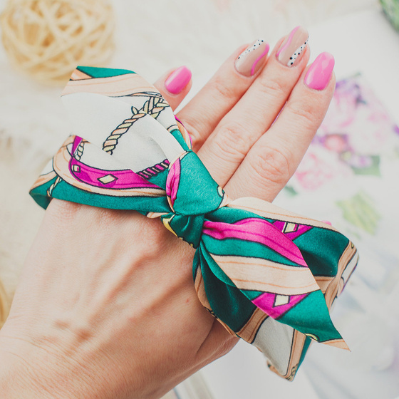 OPASKA DO WŁOSÓW szeroka pin up ZIELONA KOKARDA