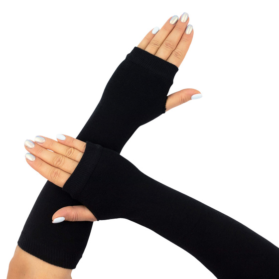 RĘKAWICZKI gładkie bez palców MITENKI długie