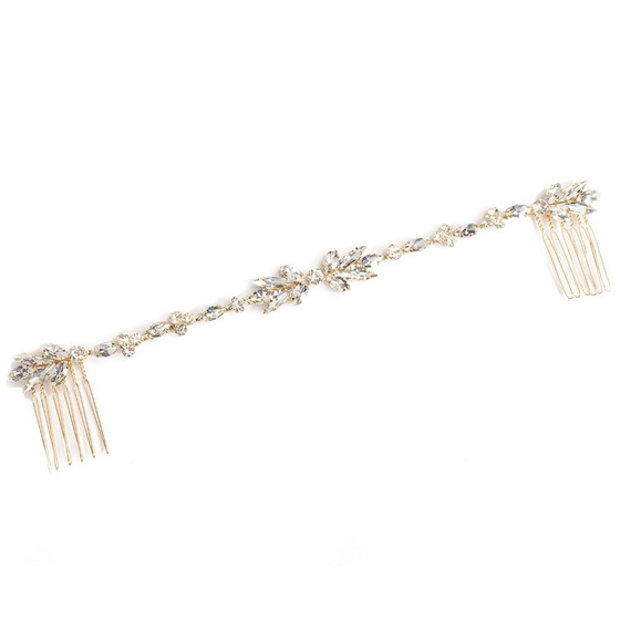 OZDOBA DO WŁOSÓW złota ŚLUBNA grzebyk cyrkonie