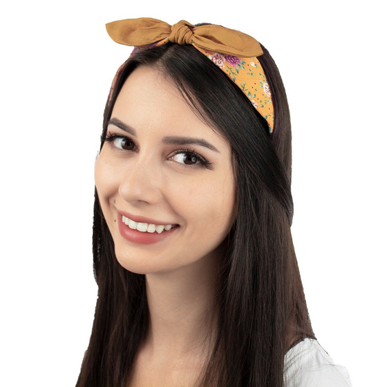 OPASKA DO WŁOSÓW kwiaty SZEROKA kokarda pin up