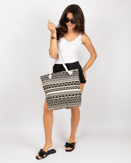 TORBA damska duża PLAŻOWA koszyk shopper LATO na ramię pojemna AZTEK