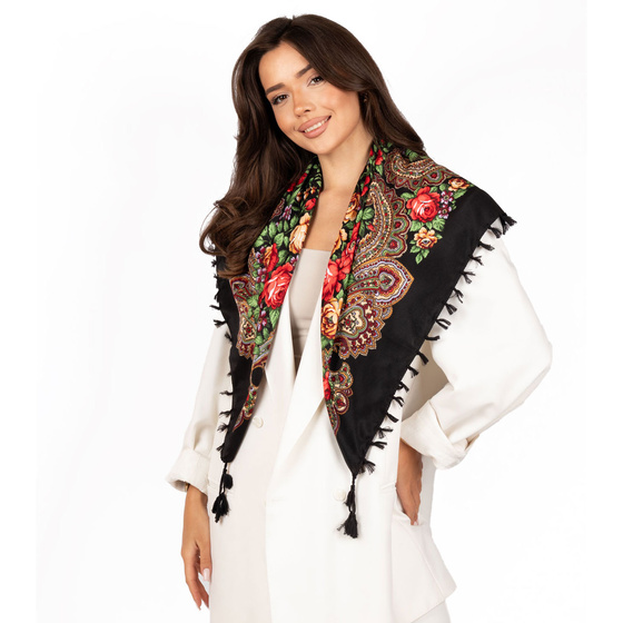 CHUSTA Ludowa Alessio GÓRALSKA Folk KWIATY DUŻA