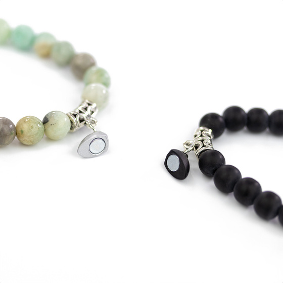 BRANSOLETKA PRZYJAŹNI dla par serduszko na magnes na gumce SERCE 2 SZTUKI