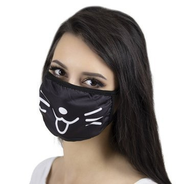 MASKA maseczka CZARNA wielorazowa OCHRONNA kot