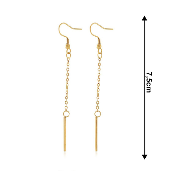 KOLCZYKI długie gold STAL SZLACHETNA POZŁACANA