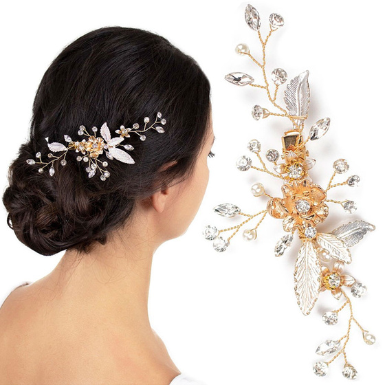 OZDOBA ŚLUBNA do włosów SPINKA do włosów ZŁOTA