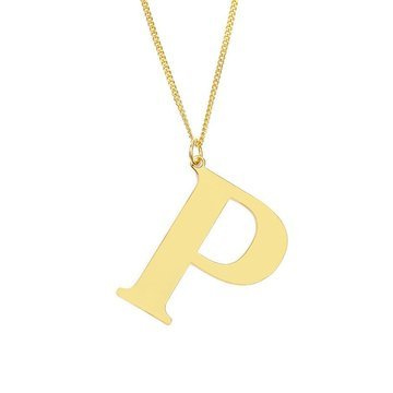 NASZYJNIK damski POZŁACANY 24k litera P duża