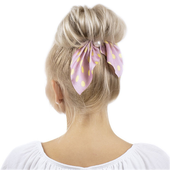 GUMKA DO WŁOSÓW frotka SCRUNCHIES kropki PERŁA