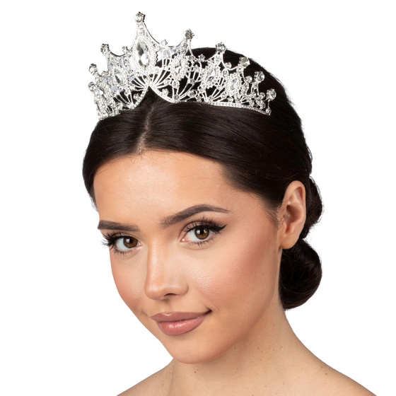 DIADEM Korona Tiara MISS GLOW ŚLUBNY ZŁOTY cyrkonie KRYSZTAŁY