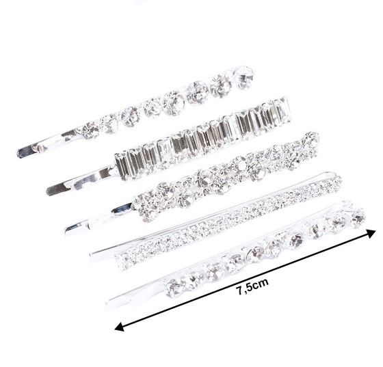 ZESTAW SPINEK wsuwki ŚLUB cyrkonie kryształy 5 sztuk
