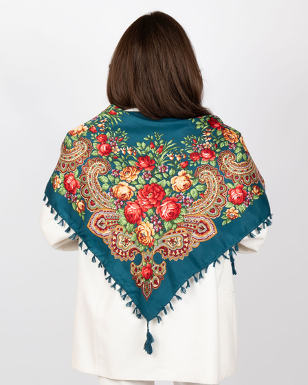 CHUSTA Ludowa Alessio GÓRALSKA Folk KWIATY DUŻA