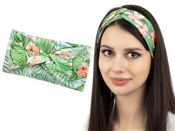 OPASKA DO WŁOSÓW szeroka ELASTYCZNA turban kwiaty