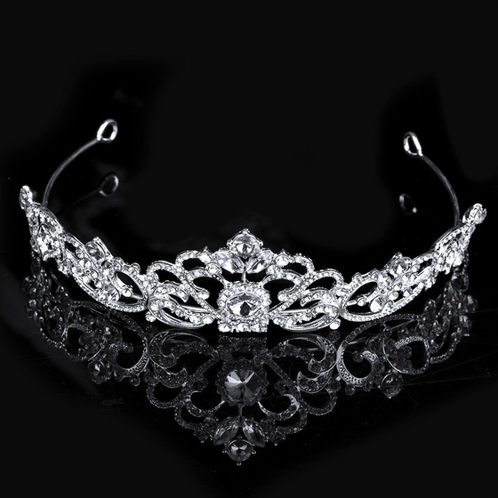 OZDOBA do włosów KORONA diadem TIARA ŚLUBNA srebrna