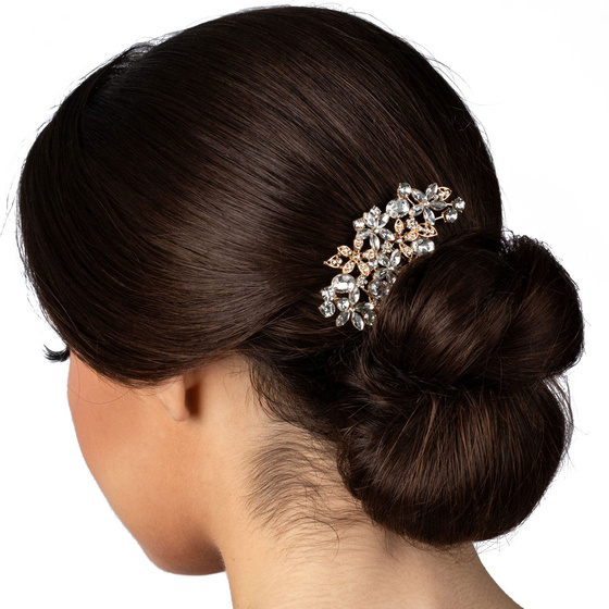 OZDOBA DO WŁOSÓW złota ŚLUBNA cyrkonie GRZEBYK