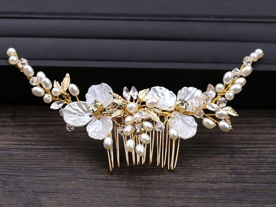 OZDOBA DO WŁOSÓW grzebyk ŚLUBNA perełki BIAŁA ślub