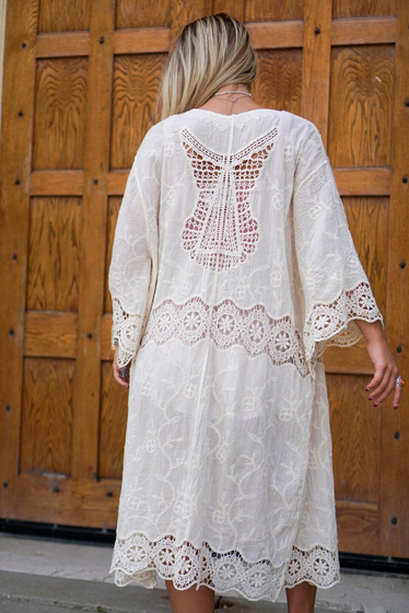 NARZUTKA boho plażowa PAREO długa BIAŁA