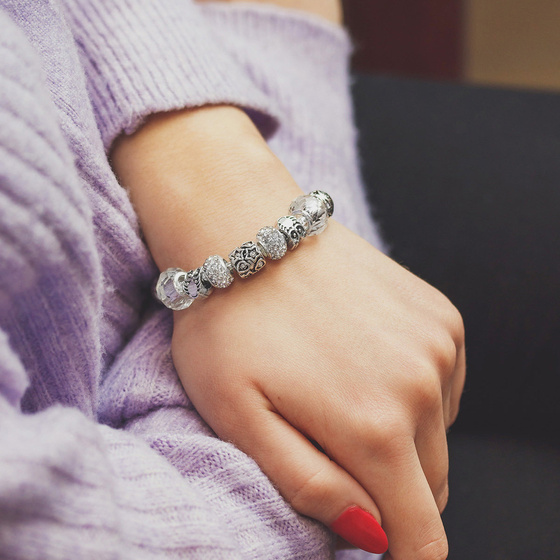 Bransoletka DAMSKA charms srebrna MODUŁOWA