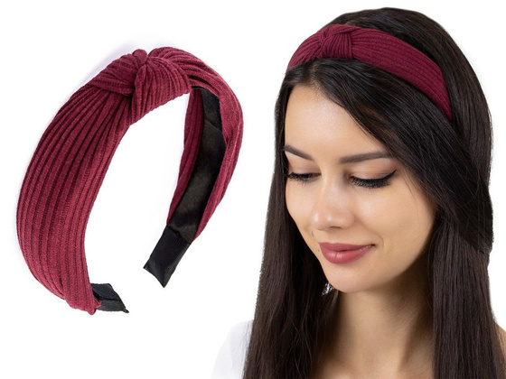OPASKA DO WŁOSÓW bordowa WĘZEŁ szeroka TURBAN
