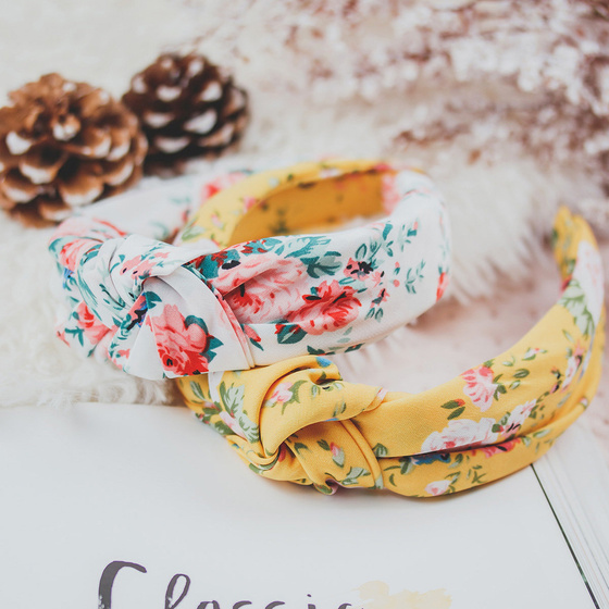 OPASKA do włosów KWIATY turban supeł WĘZEŁ