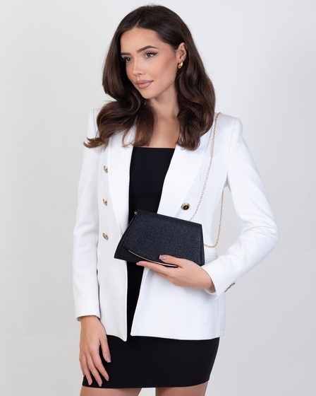 Torebka WIZYTOWA mała KOPERTÓWKA WIECZOROWA ŁAŃCUSZEK błyszcząca elegancka