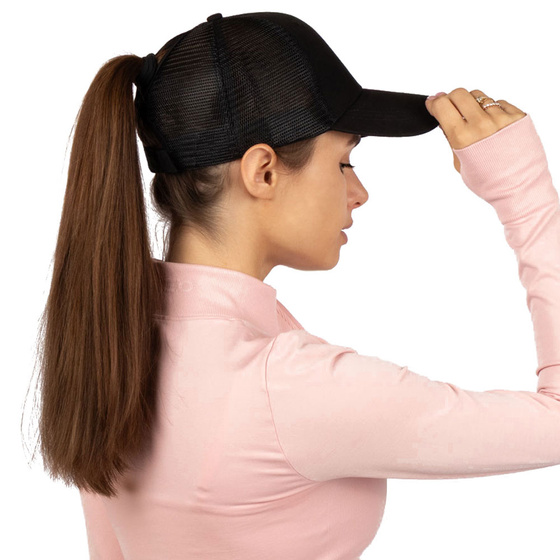 Czapka z daszkiem NA KUCYK z siatką bejsbolówka damska