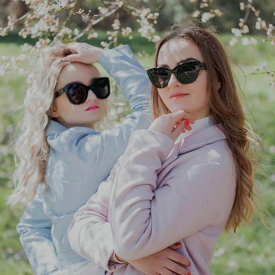 OKULARY damskie KOCIE OKO przeciwsłoneczne CZARNE