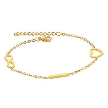 Bransoletka STAL SZLACHETNA POZŁACANA serce