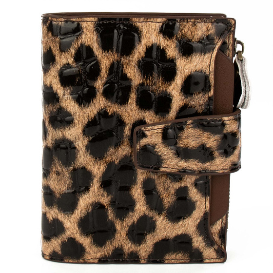 Alessio PORTFEL damski PANTERKA SKÓRA NATURALNA Pudełko PREZENTOWE