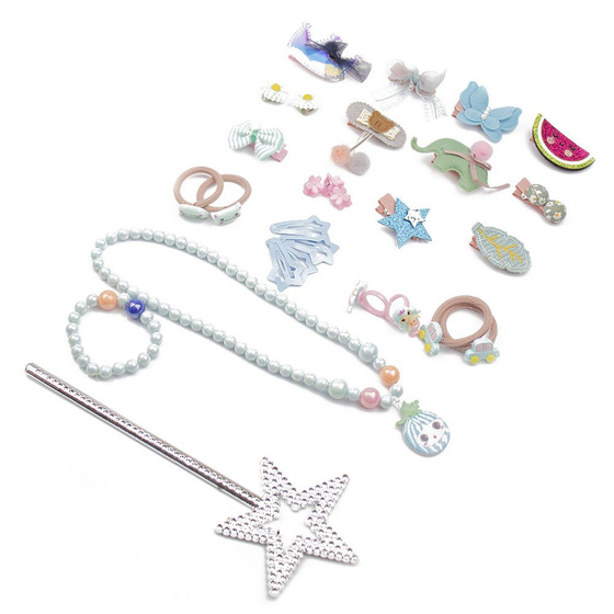 ZESTAW DLA DZIEWCZYNKI niebieski SPINKI naszyjnik