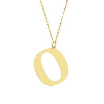 NASZYJNIK damski POZŁACANY 24k litera O duża