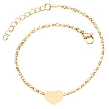 BRANSOLETKA serce STAL SZLACHETNA POZŁACANA