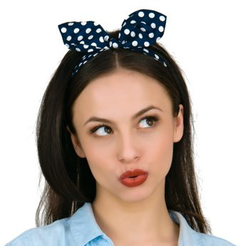 OPASKA DO WŁOSÓW na gumce PIN UP kropki KOKARDA