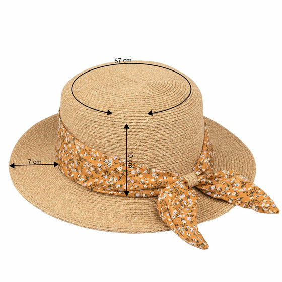 KAPELUSZ DAMSKI Alessio słomkowy boho lato plaża KOKARDA słomiany