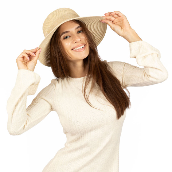 KAPELUSZ DAMSKI Alessio słomkowy boho lato plaża słomiany KOKARDA