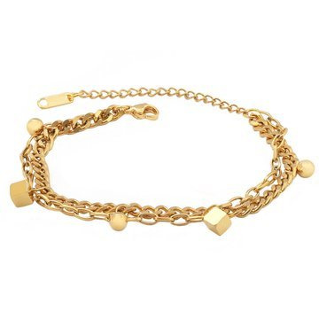 Bransoletka łańcuch STAL SZLACHETNA POZŁACANA