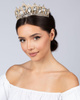 DIADEM Korona Tiara MISS GLOW ŚLUBNY ZŁOTY cyrkonie KRYSZTAŁY