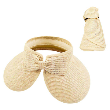 DASZEK Kapelusz beżowy przeciwsłoneczny damski słomkowy LETNI PLAŻOWY