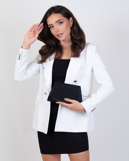 Torebka WIZYTOWA mała KOPERTÓWKA WIECZOROWA ŁAŃCUSZEK błyszcząca elegancka