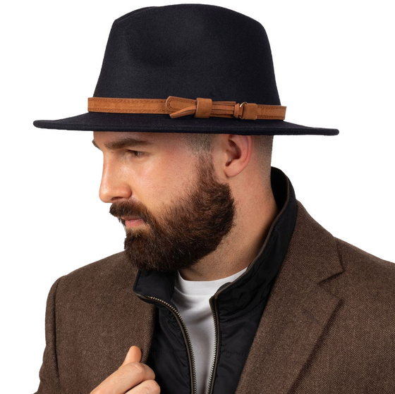 KAPELUSZ PANAMA fedora elegancki filcowy