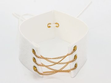 Choker NASZYJNIK przeplatany biały